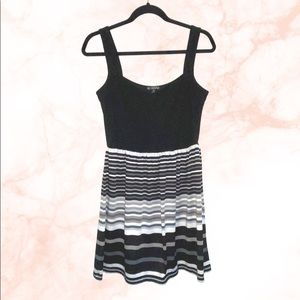 Bebop black and grey striped dress